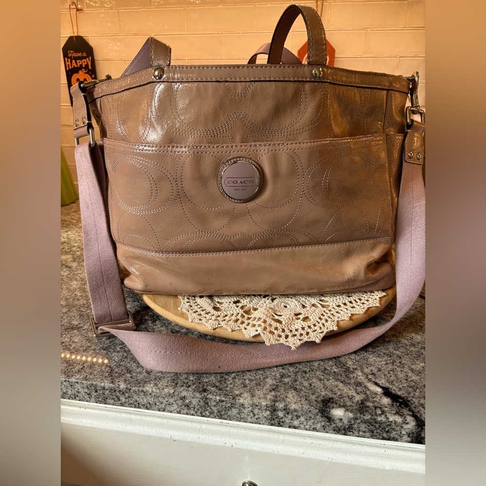 Coach Leather Diaper Tote Bag